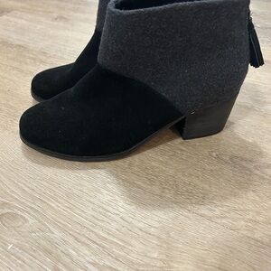 Toms Black Suede Ankle Booties